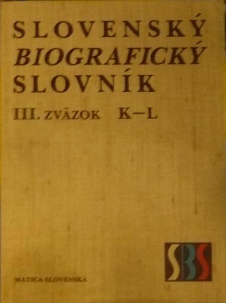 Slovenský biografický slovník 3 K - L