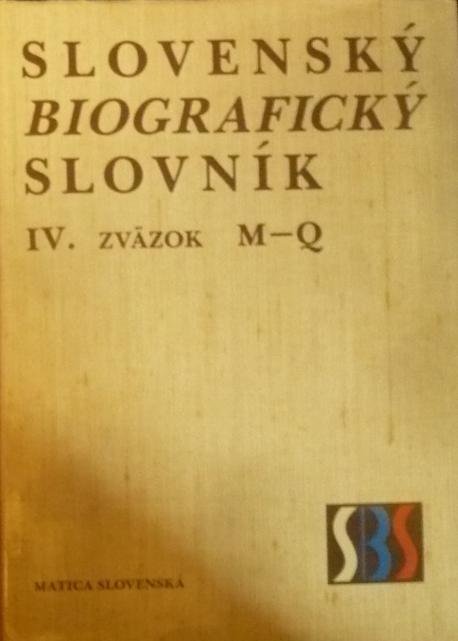 Slovenský biografický slovník 4 M - Q