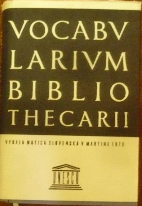 VOCABULARIUM BIBLIOTHECARII /1970/